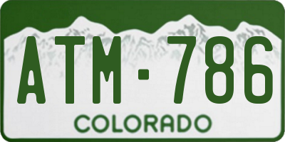 CO license plate ATM786