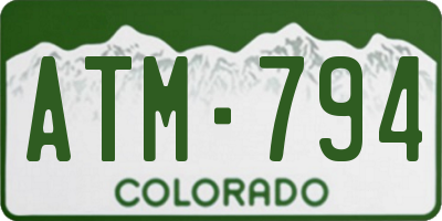 CO license plate ATM794