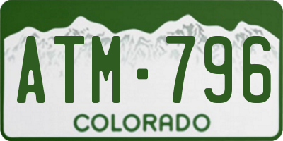 CO license plate ATM796