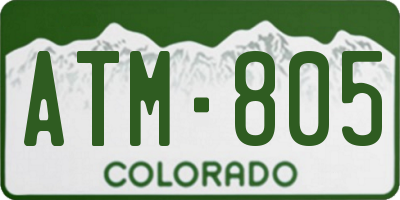 CO license plate ATM805