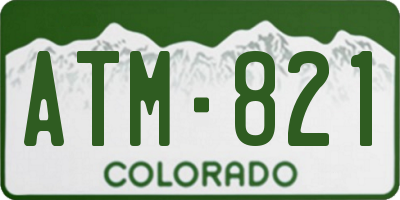 CO license plate ATM821