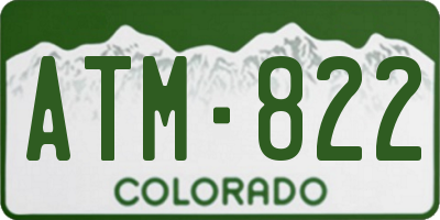 CO license plate ATM822