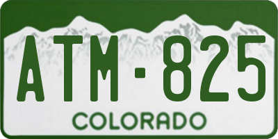 CO license plate ATM825
