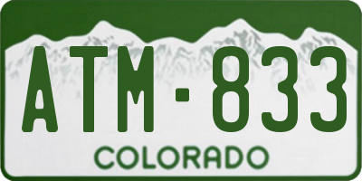 CO license plate ATM833
