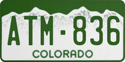 CO license plate ATM836