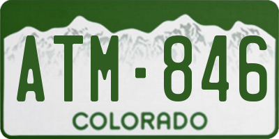 CO license plate ATM846