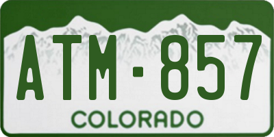 CO license plate ATM857