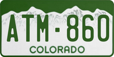 CO license plate ATM860
