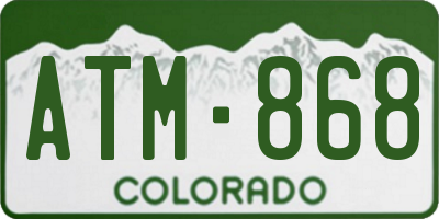 CO license plate ATM868