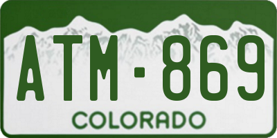 CO license plate ATM869