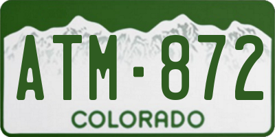 CO license plate ATM872