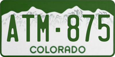 CO license plate ATM875