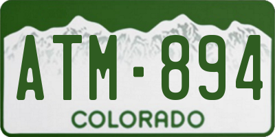 CO license plate ATM894