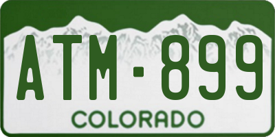 CO license plate ATM899