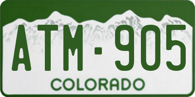 CO license plate ATM905