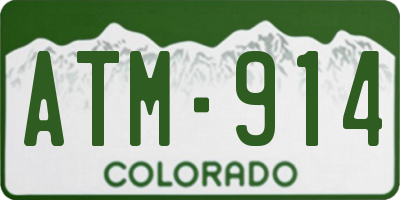 CO license plate ATM914
