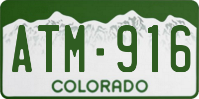 CO license plate ATM916