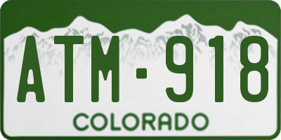 CO license plate ATM918
