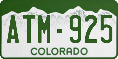 CO license plate ATM925