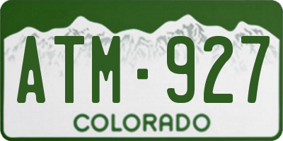 CO license plate ATM927