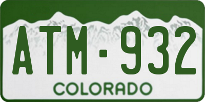 CO license plate ATM932
