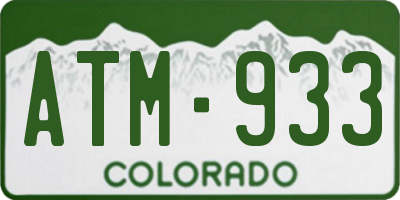 CO license plate ATM933