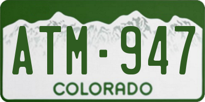 CO license plate ATM947