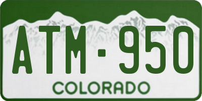 CO license plate ATM950