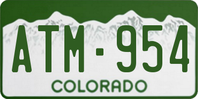 CO license plate ATM954