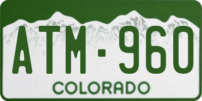 CO license plate ATM960