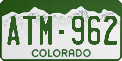 CO license plate ATM962