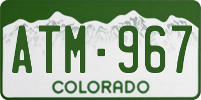 CO license plate ATM967