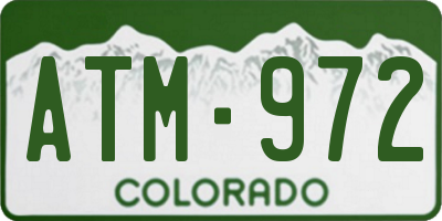 CO license plate ATM972