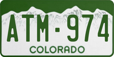 CO license plate ATM974