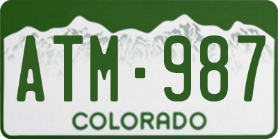 CO license plate ATM987