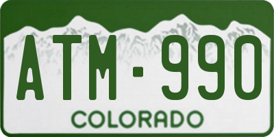 CO license plate ATM990