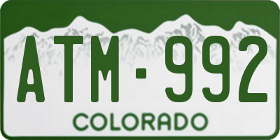 CO license plate ATM992