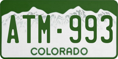 CO license plate ATM993