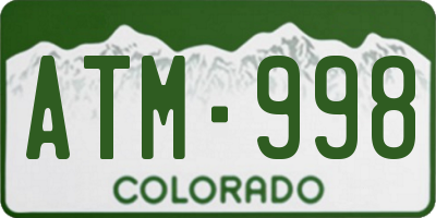 CO license plate ATM998