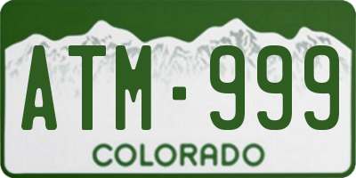 CO license plate ATM999