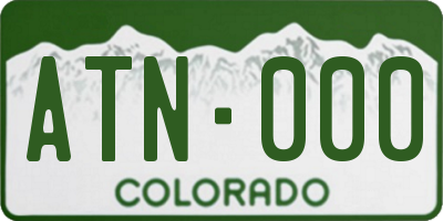 CO license plate ATN000