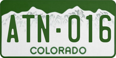 CO license plate ATN016