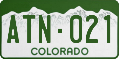 CO license plate ATN021