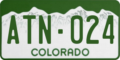 CO license plate ATN024