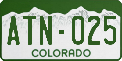 CO license plate ATN025