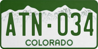 CO license plate ATN034