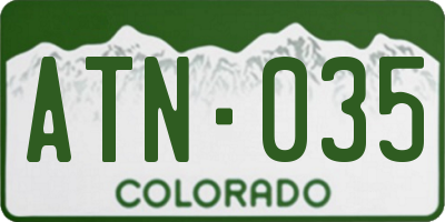CO license plate ATN035
