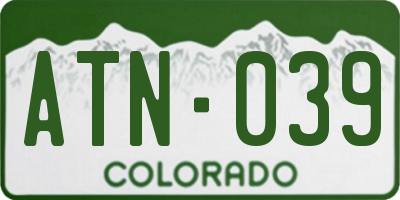 CO license plate ATN039