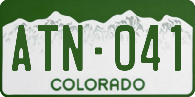 CO license plate ATN041