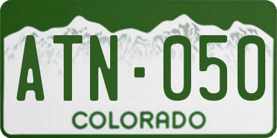 CO license plate ATN050